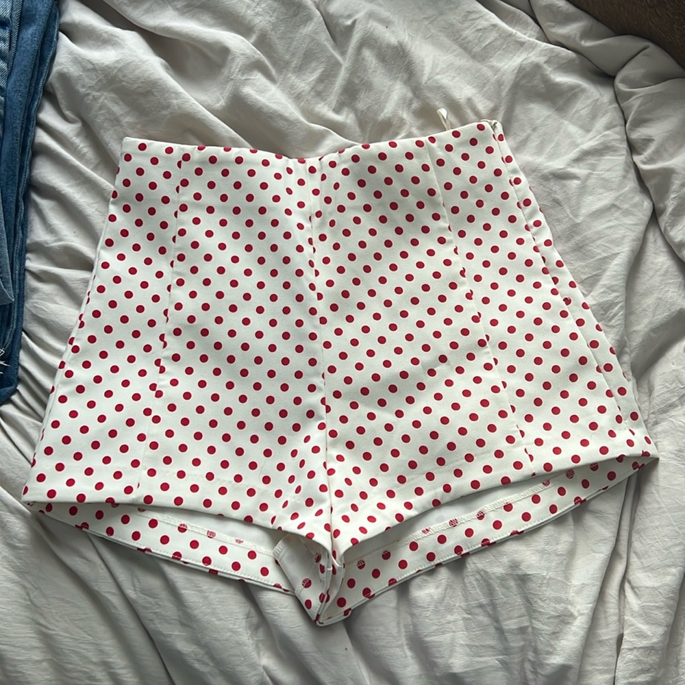 Zara red and white polka dot shorts NWT Taylor Swift